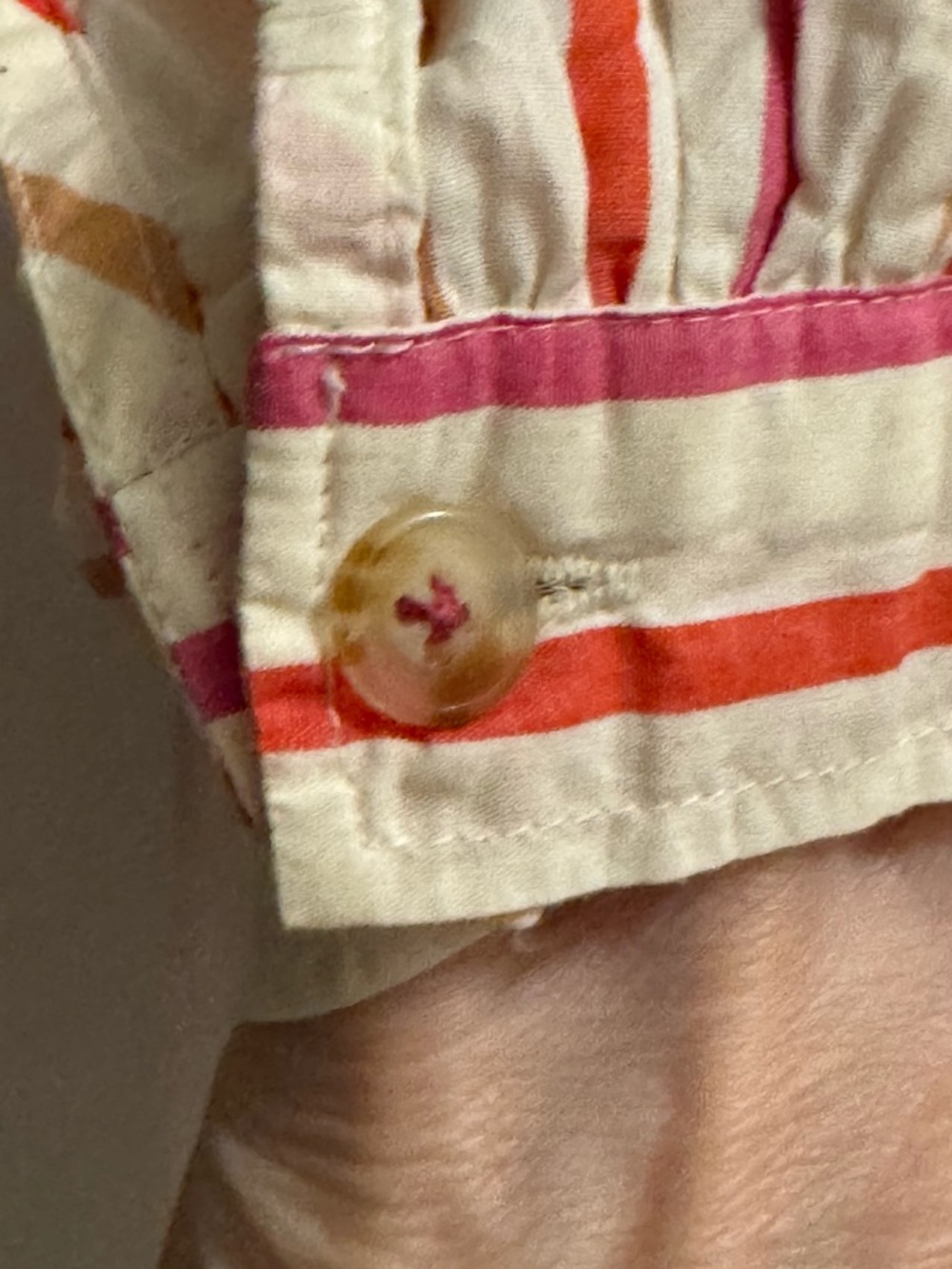 Pilcro Cream Button-Down Shirt with Pink & Orange Stripes - Picture 7 of 8